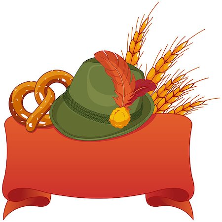Oktoberfest celebration design with Bavarian hat Stock Photo - Budget Royalty-Free & Subscription, Code: 400-07678849
