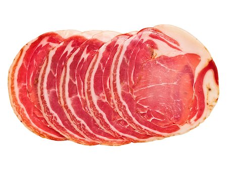 simsearch:400-08287651,k - close up of italian pancetta bacon isolated Stock Photo - Budget Royalty-Free & Subscription, Code: 400-07679010