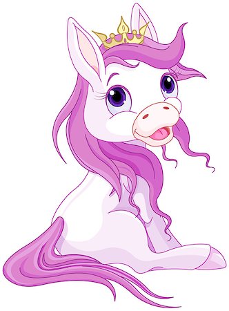 simsearch:400-04355915,k - Very cute crowned pink horse Fotografie stock - Microstock e Abbonamento, Codice: 400-07679245