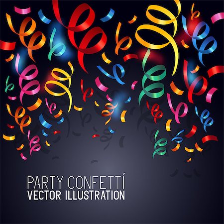 Party Confetti. Colourful confetti background vector illustration. Foto de stock - Super Valor sin royalties y Suscripción, Código: 400-07679274