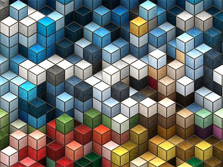 Colorful 3d cubes, boxes abstract design background. Stock Photo - Budget Royalty-Free & Subscription, Code: 400-07679347
