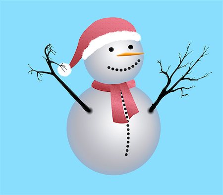 simsearch:400-05681859,k - Illustration of snowman. Very good for greeting cards. Stock Photo - Budget Royalty-Free & Subscription, Code: 400-07679424