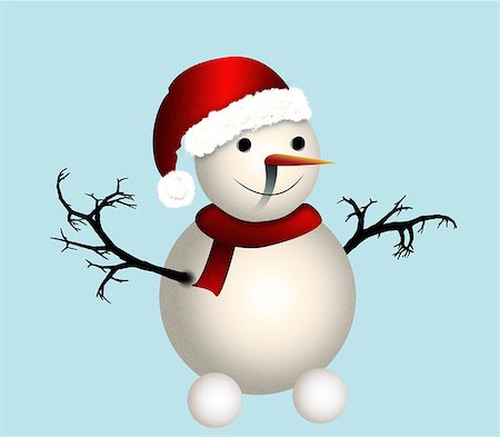simsearch:400-05681859,k - Illustration of snowman. Very good for greeting cards. Stock Photo - Budget Royalty-Free & Subscription, Code: 400-07679422