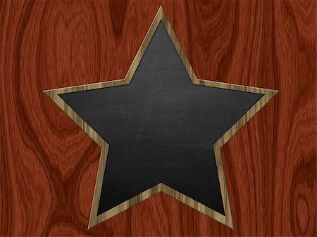 simsearch:400-08043578,k - Illustration blank star shaped chalkboard on wooden background. Stock Photo - Budget Royalty-Free & Subscription, Code: 400-07679454