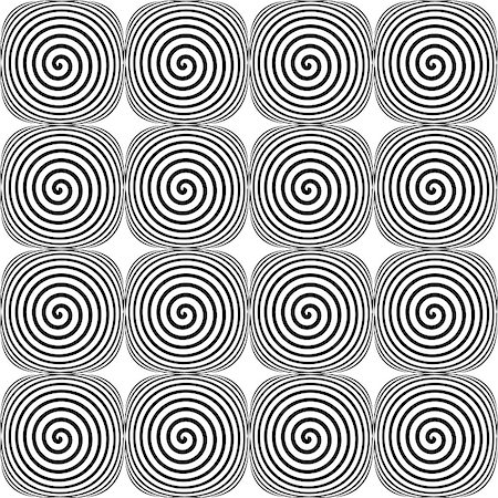 simsearch:400-07990322,k - Design seamless monochrome twirl pattern. Abstract geometric spiral background. Vector art Photographie de stock - Aubaine LD & Abonnement, Code: 400-07679535
