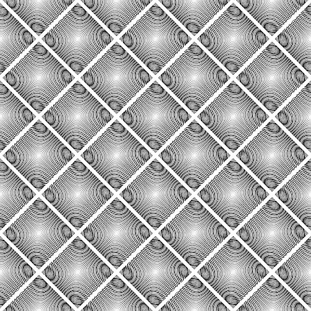 simsearch:400-07988831,k - Design seamless grid geometric pattern. Abstract monochrome waving lines background. Speckled texture. Vector art Stock Photo - Budget Royalty-Free & Subscription, Code: 400-07679541