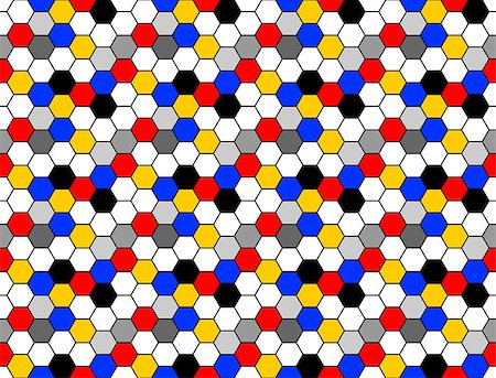 simsearch:400-07518662,k - Design seamless colorful mosaic hexagon pattern. Abstract geometrical decorative background. Vector art Fotografie stock - Microstock e Abbonamento, Codice: 400-07679542