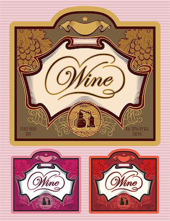 simsearch:400-07829164,k - set of vector labels for different kinds of wine Stock Photo - Budget Royalty-Free & Subscription, Code: 400-07679651