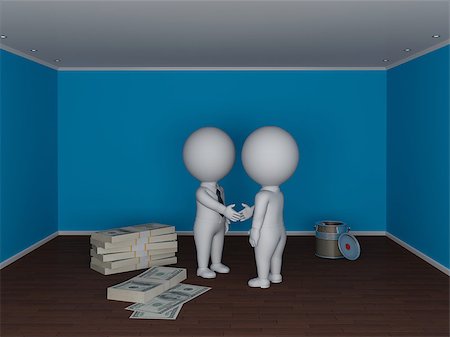 3d small people making deal. Real estate concept. Stock Photo - Budget Royalty-Free & Subscription, Code: 400-07679897