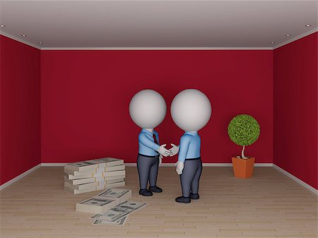 3d small people making deal. Real estate concept. Stock Photo - Budget Royalty-Free & Subscription, Code: 400-07679898