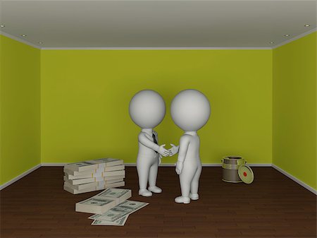3d small people making deal. Real estate concept. Stock Photo - Budget Royalty-Free & Subscription, Code: 400-07679960