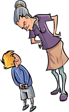 Cartoon teacher scolding a child. Isolated Stock Photo - Budget Royalty-Free & Subscription, Code: 400-07670003