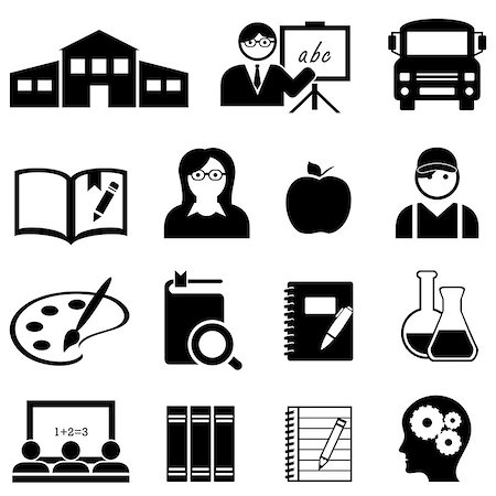 paper and pencil icon - Learning, education and back to school icon set Stock Photo - Budget Royalty-Free & Subscription, Code: 400-07670190