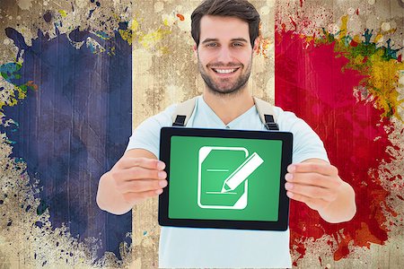 simsearch:400-06876753,k - Student showing tablet against grunge france flag Photographie de stock - Aubaine LD & Abonnement, Code: 400-07684044