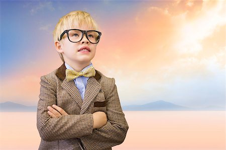 simsearch:400-07684082,k - Cute pupil dressed up as teacher  against desert landscape Stock Photo - Budget Royalty-Free & Subscription, Code: 400-07684069
