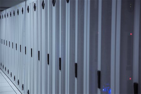 Empty hallway of server towers in large data center Stock Photo - Budget Royalty-Free & Subscription, Code: 400-07684526