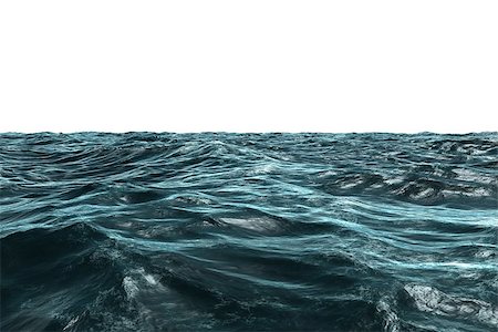 Digitally generated Blue rough ocean on white background Photographie de stock - Aubaine LD & Abonnement, Code: 400-07687331