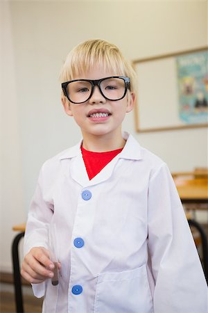 simsearch:400-07684082,k - Cute pupil dressed up as scientist in classroom at the elementary school Stock Photo - Budget Royalty-Free & Subscription, Code: 400-07688930