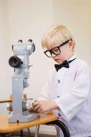 simsearch:400-07684082,k - Cute pupil dressed up as scientist in classroom at the elementary school Stock Photo - Budget Royalty-Free & Subscription, Code: 400-07688941