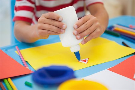 Cute little boy making art in classroom at the nursery school Stock Photo - Budget Royalty-Free & Subscription, Code: 400-07689146