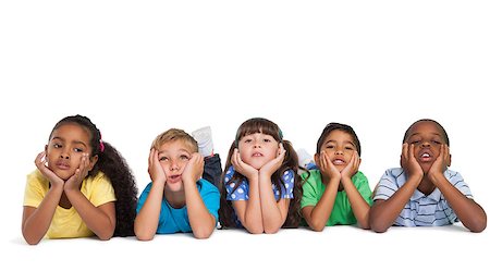 sleepy girl is sad - Cute children smiling at camera on white background Stock Photo - Budget Royalty-Free & Subscription, Code: 400-07689205