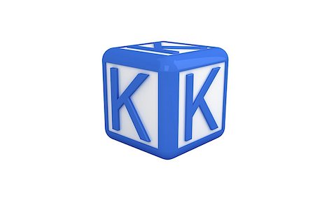 simsearch:600-00173811,k - K blue and white block on white background Stock Photo - Budget Royalty-Free & Subscription, Code: 400-07689478