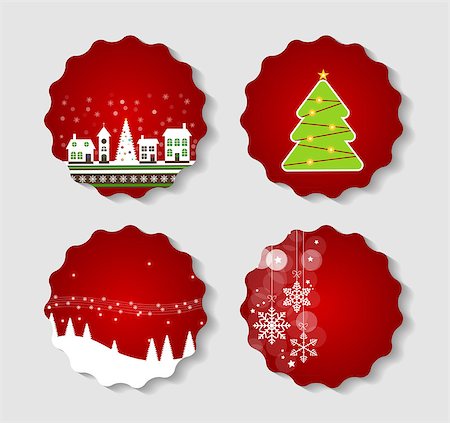 simsearch:400-07215586,k - Set of Labels with Christmas BALLS, Stars and Snowflakes, Illustration Stock Photo - Budget Royalty-Free & Subscription, Code: 400-07680242