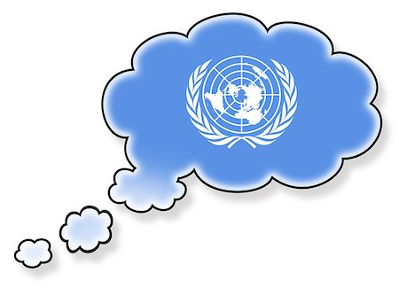 flag of the united nations - Flag in the cloud, isolated on white background, flag of the UN Stock Photo - Budget Royalty-Free & Subscription, Code: 400-07680299