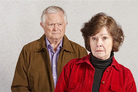 elderly couple concern - Unhappy European male and female senior couple Stock Photo - Budget Royalty-Free & Subscription, Code: 400-07680731