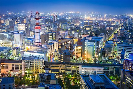 simsearch:400-06856522,k - Sendai, Yamagata Prefecture, Japan downtown cityscape at night. Stock Photo - Budget Royalty-Free & Subscription, Code: 400-07680776