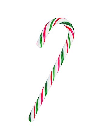 simsearch:400-04271654,k - Christmas candy cane isolated on white background Photographie de stock - Aubaine LD & Abonnement, Code: 400-07680807