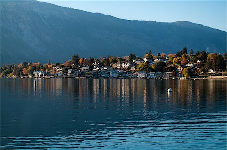 simsearch:695-03381489,k - A view of Manson on Lake Chelan at Sun Rise Stock Photo - Budget Royalty-Free & Subscription, Code: 400-07680816