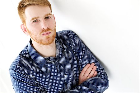 Handsome guy in blue shirt Stock Photo - Budget Royalty-Free & Subscription, Code: 400-07680949