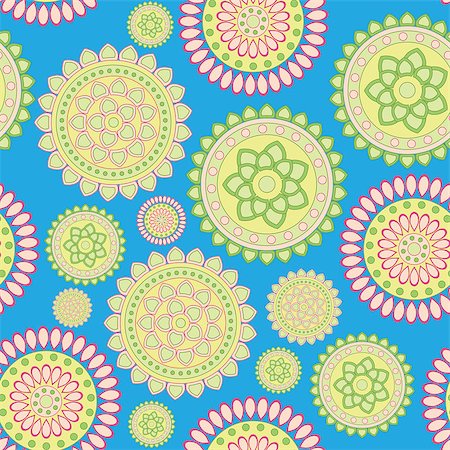 beautiful eastern style pattern of round geometric flowers Photographie de stock - Aubaine LD & Abonnement, Code: 400-07680977