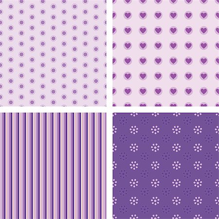 set of nice simple seamless patterns in violet color scheme Photographie de stock - Aubaine LD & Abonnement, Code: 400-07680978