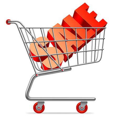 simsearch:400-05886915,k - Big red sale word in shopping cart. Stock Photo - Budget Royalty-Free & Subscription, Code: 400-07681582