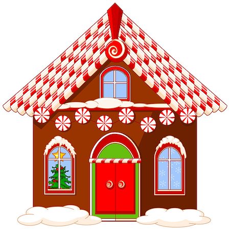 simsearch:400-05242638,k - Christmas house made of gingerbread, cream and candies Stock Photo - Budget Royalty-Free & Subscription, Code: 400-07682491