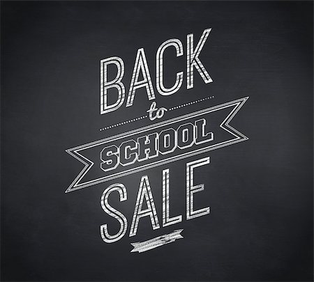 Composite image of back to school sale message against blackboard Stock Photo - Budget Royalty-Free & Subscription, Code: 400-07682836