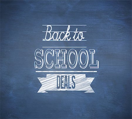 Composite image of back to school deals message against blue chalkboard Stock Photo - Budget Royalty-Free & Subscription, Code: 400-07682837