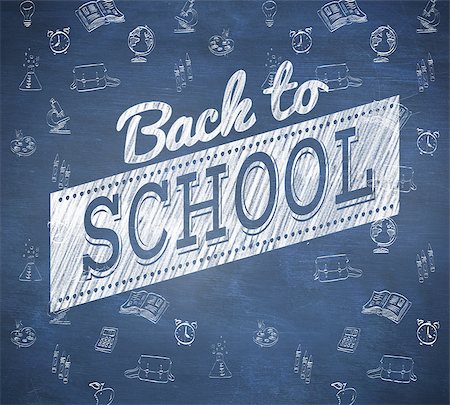 doodle art about school - Back to school sale message against blue chalkboard Stock Photo - Budget Royalty-Free & Subscription, Code: 400-07682865