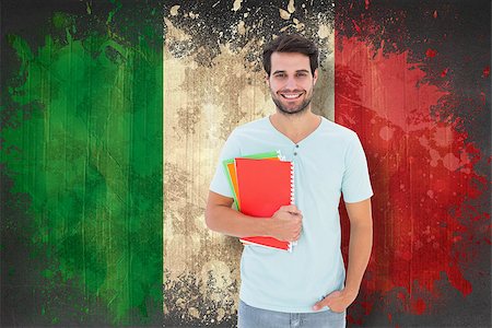 simsearch:400-07683875,k - Student holding notepad against italy flag in grunge effect Foto de stock - Super Valor sin royalties y Suscripción, Código: 400-07683886