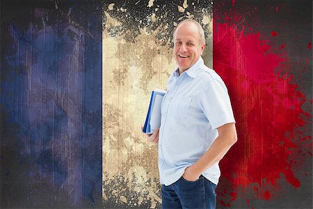 simsearch:400-07683875,k - Mature student holding files against france flag in grunge effect Foto de stock - Super Valor sin royalties y Suscripción, Código: 400-07683895