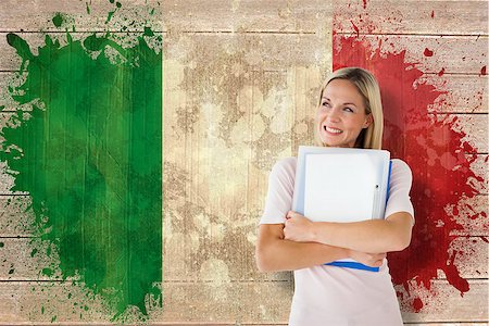 simsearch:400-07683875,k - Mature student smiling against italy flag in grunge effect Foto de stock - Super Valor sin royalties y Suscripción, Código: 400-07683891