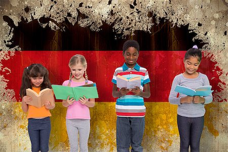 simsearch:400-06876753,k - Elementary pupils reading against germany flag in grunge effect Photographie de stock - Aubaine LD & Abonnement, Code: 400-07683976