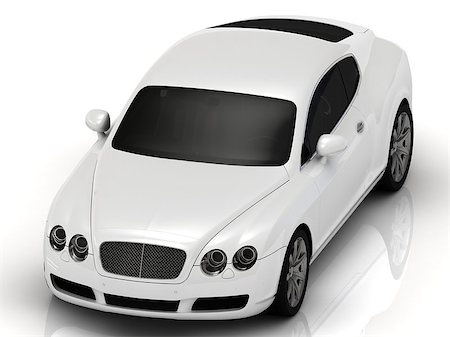 simsearch:400-09095003,k - Lux white automobile on a white background. Front view Stockbilder - Microstock & Abonnement, Bildnummer: 400-07714091