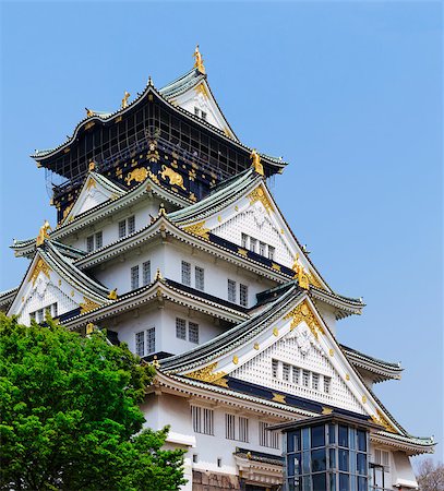 simsearch:400-05915367,k - Osaka castle at day , japan landmark Fotografie stock - Microstock e Abbonamento, Codice: 400-07714226