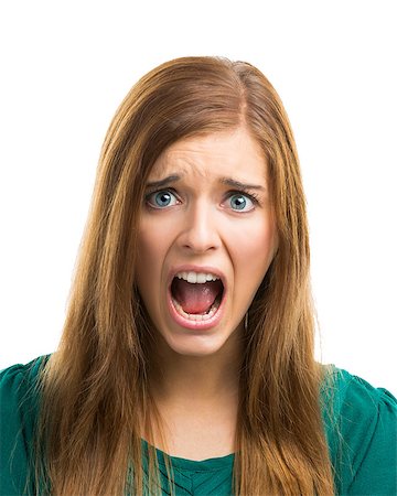 portrait screaming girl - Portrait of a beautiful young woman in panic Stock Photo - Budget Royalty-Free & Subscription, Code: 400-07714391