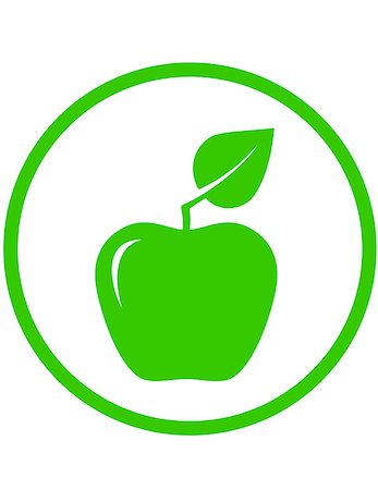 simsearch:400-07818752,k - apple with green leaf in round frame Foto de stock - Super Valor sin royalties y Suscripción, Código: 400-07714506