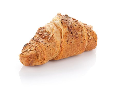 simsearch:400-05704821,k - Fresh croissant. Isolated on white background Foto de stock - Super Valor sin royalties y Suscripción, Código: 400-07714960