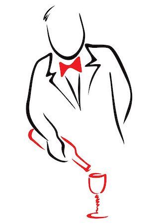 simsearch:400-04313696,k - Elegant waiter pouring wine into glasses Photographie de stock - Aubaine LD & Abonnement, Code: 400-07715116